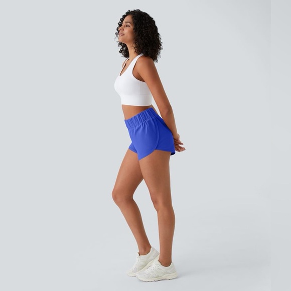 SOLD HALARA High Waisted Dolphin Hem Casual Shorts 2" - Picture 3 of 5